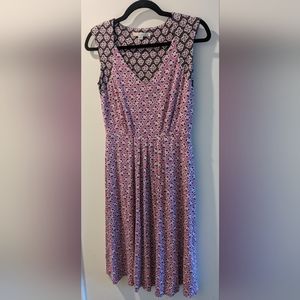 Boden Gwendolyn Jersey Dress, Purple Floral Sleeveless, Size 6
